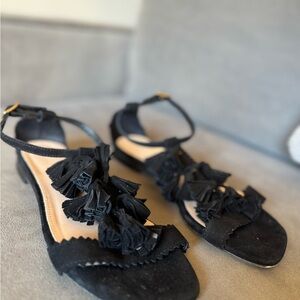 J. Crew Black Tassel Sandals